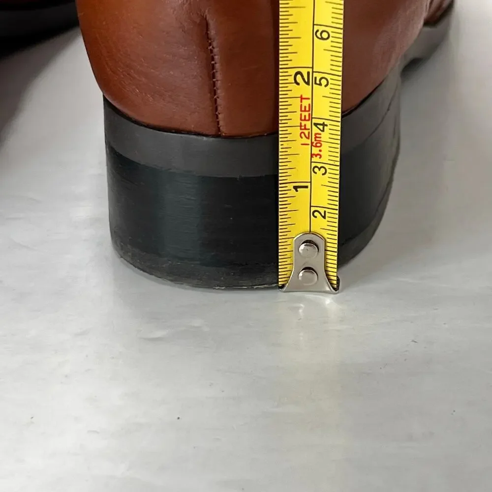 Naturalizer Rena Leather Knee High Riding Boot Side Zip Brown Women 9M Tried On